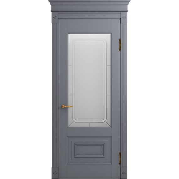 Межкомнатная дверь массив бука Viporte Неаполь тауп остеклённая