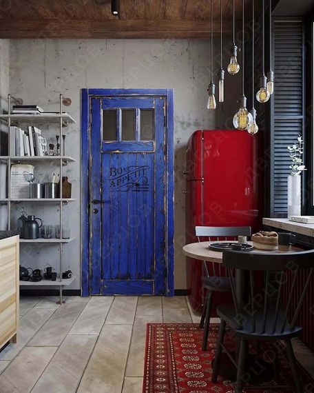 Межкомнатная дверь Лофт Кухня остеклённая