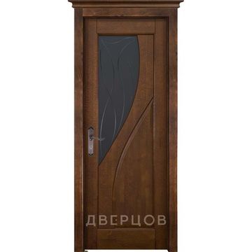Межкомнатная дверь массив ольхи ОКА Даяна античный орех остеклённая