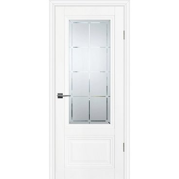Межкомнатная дверь экошпон Profilo Porte PSC-37 белая остеклённая