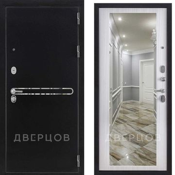 Входная дверь Президент S1Z графит с блестками антик панель S1Z сандал белый с зеркалом