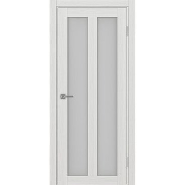 Межкомнатная дверь экошпон Турин 521.22 ясень серебристый остеклённая