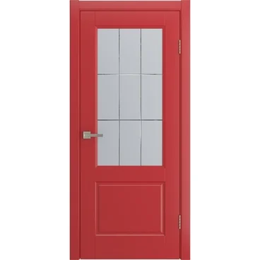 Межкомнатная дверь Патриция красная эмаль RAL 3028 со стеклом
