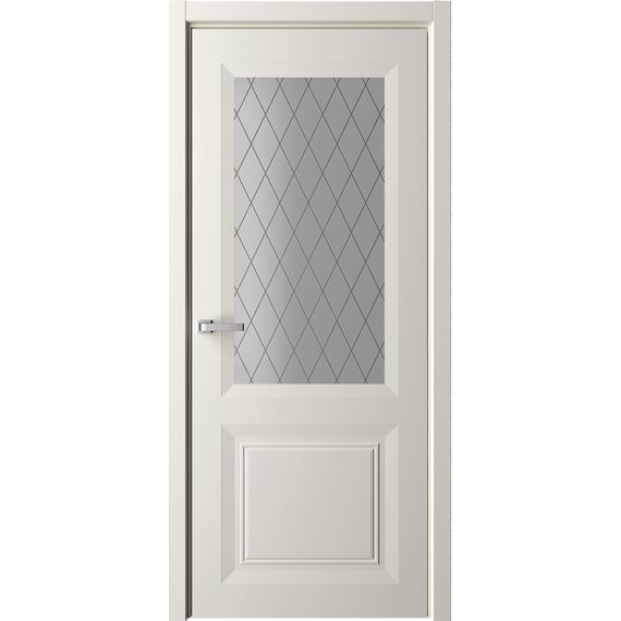 Межкомнатная дверь эмаль Стиль Богема латте остеклённая