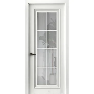 Межкомнатная дверь эмаль Бремен 14 белая остеклённая