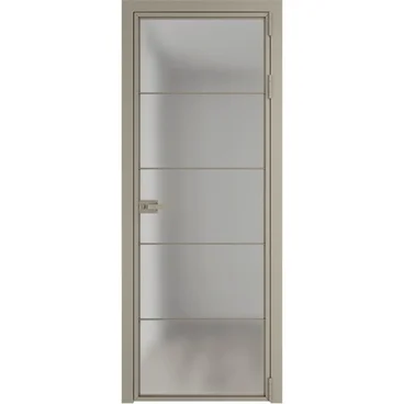 Алюминиевая межкомнатная дверь 5AХ никель матовый остеклённая
