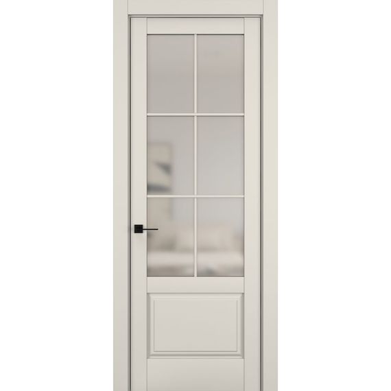 Фото межкомнатной двери керамик NC 12 жемчужный остеклённая