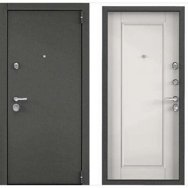 Входная стальная дверь Super Omega 100 черный муар металлик SO-UC-4 милк матовый