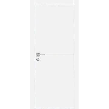 Межкомнатная дверь Tamburat 4102 аляска кромка алюминиевая матовая глухая
