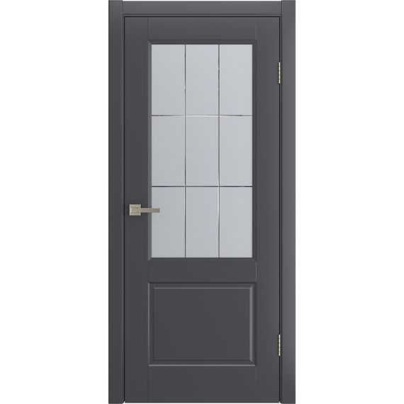 Фото двери Патриция графитовая эмаль RAL 7024 со стеклом