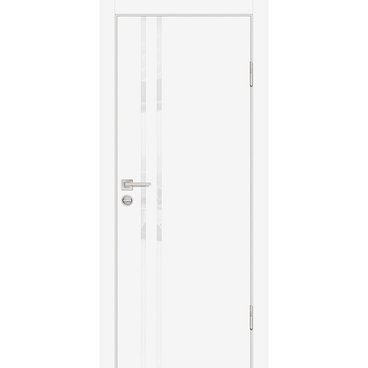 Межкомнатная дверь ПЭТ P-11 белая кромка ABS в цвет полотна со стеклом