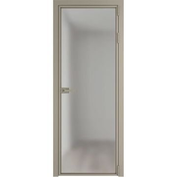 Алюминиевая межкомнатная дверь 1AХ никель матовый остеклённая