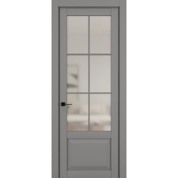 Фото межкомнатной двери керамик NC 6 серый остеклённая