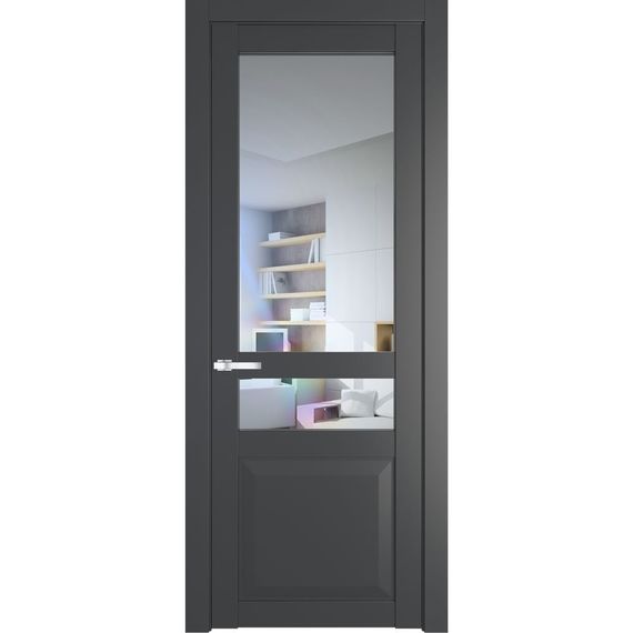 Межкомнатная дверь 1.5.4PD графит остеклённая