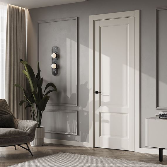 Межкомнатная дверь керамик SC 2 жемчужный глухая