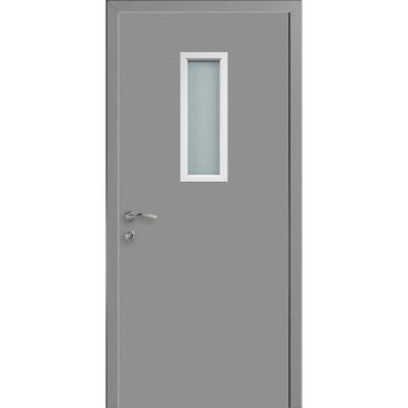 Дверь противопожарная деревянная CPL EI30 серый RAL 7040 со стеклом