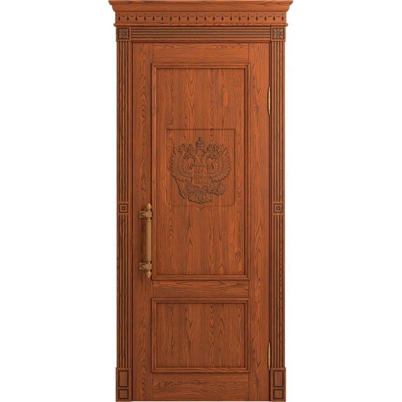 Межкомнатная дверь массив дуба Статус коньяк патина шоколад глухая