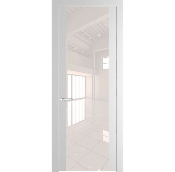 Межкомнатная дверь 1.7P крем вайт остеклённая