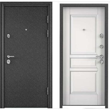 Входная дверь Ultimatum М MP черный шелк РК-8U КТ белый