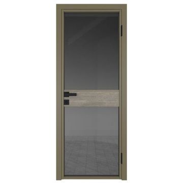 Межкомнатная алюминиевая дверь 6AG шампань остеклённая
