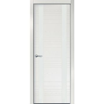 Межкомнатная дверь шпон ID D бьянко с белым стеклом