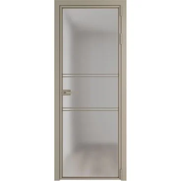 Алюминиевая межкомнатная дверь 2AХ никель матовый остеклённая