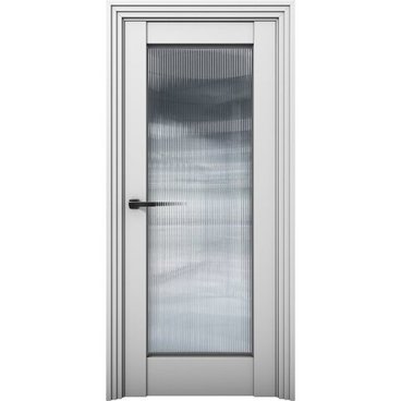 Межкомнатная дверь Никель 5 манхеттен со стеклом