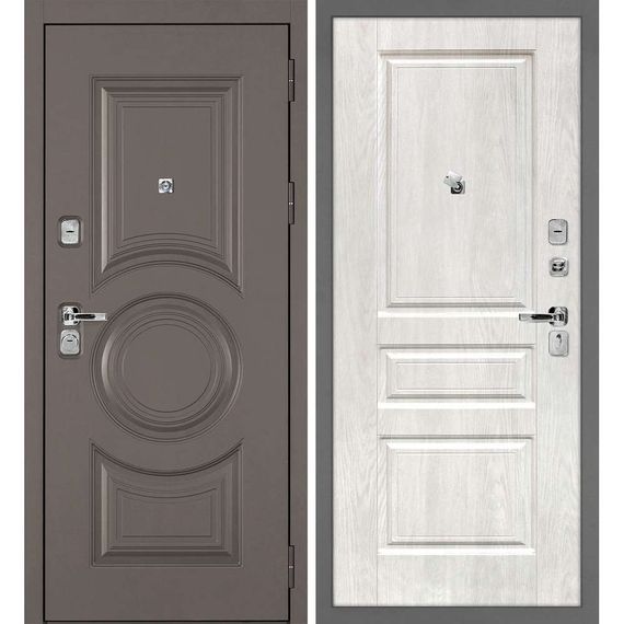 Входная дверь Плаза-177 панель фрезерованная дуб жемчужный