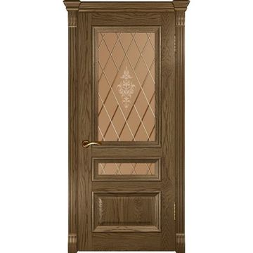Межкомнатная дверь шпон Luxor Фараон 2 светлый морёный дуб остеклённая