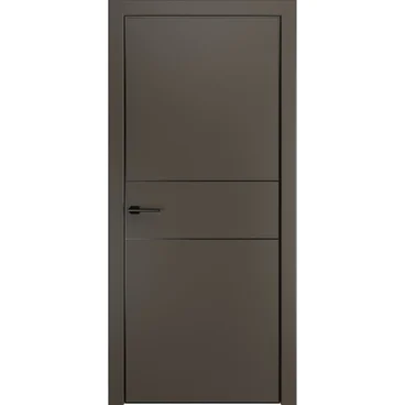 Межкомнатная дверь ПЭТ Премьер-3 антрацит алюминиевая чёрная кромка