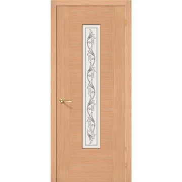 Межкомнатная дверь шпон fine line Рондо дуб остеклённая