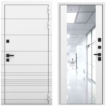 Входная дверь Бионика белый матовый панель зеркало Maxi