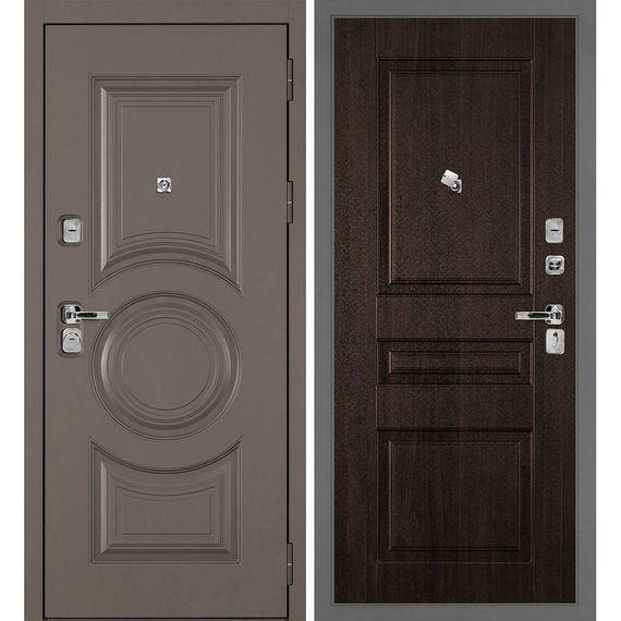 Входная дверь Плаза-177 панель фрезерованная PR-150 дуб морёный