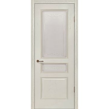 Межкомнатная дверь шпон Оливия ваниль остеклённая