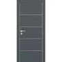 Межкомнатная дверь экошпон Profilo Porte PX-12 графит с алюминиевой кромкой с 4-х сторон