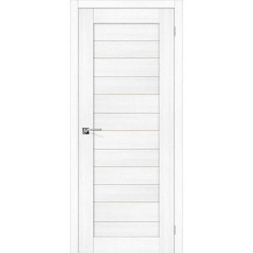 Межкомнатная дверь экошпон Bravo Порта-22 snow veralinga остеклённая