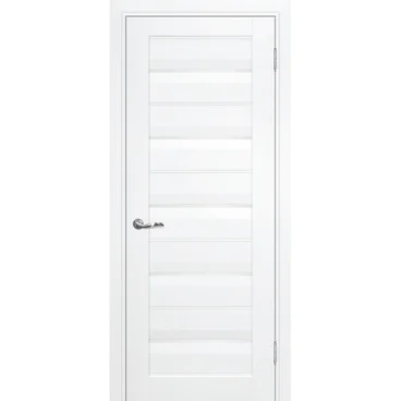 Межкомнатная дверь экошпон Profilo Porte PSC-48 белая стекло Lacobel белый