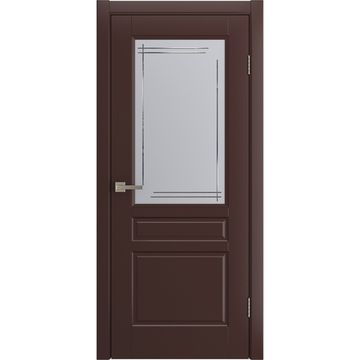 Межкомнатная дверь Бриз коричневая эмаль RAL 8016 со стеклом