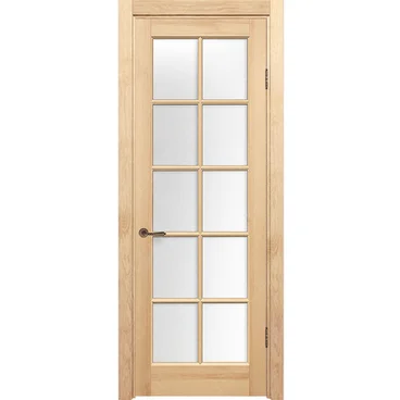 Межкомнатная дверь массив сосны Дверцов Кастро ПО-10 под покраску остеклённая