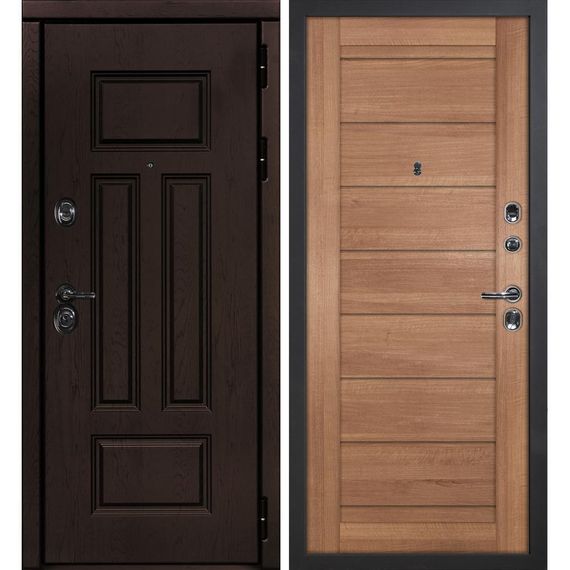 Входная дверь Э2 дуб крафтовый панель сборная миндаль