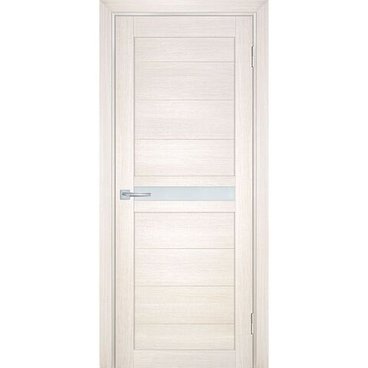 Межкомнатная дверь экошпон Мариам Техно-703 сандал бежевый стекло сатинат белый
