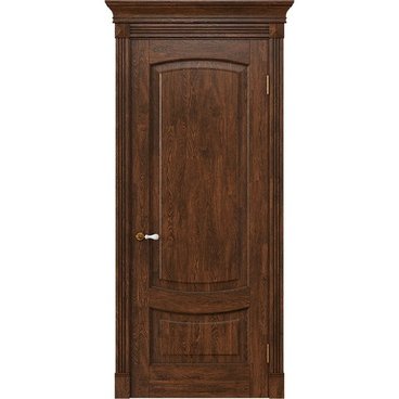 Межкомнатная дверь массив дуба Alvero Алина орех чёрный глухая