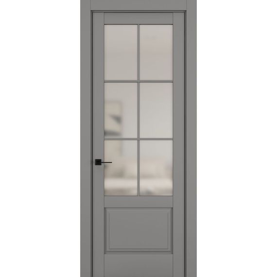Фото межкомнатной двери керамик NC 12 серый остеклённая