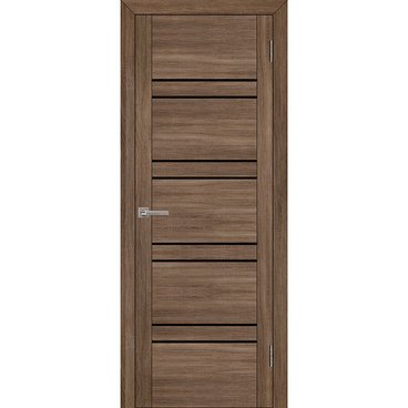 Межкомнатная дверь экошпон Uberture Uniline 30026 серый велюр остеклённая