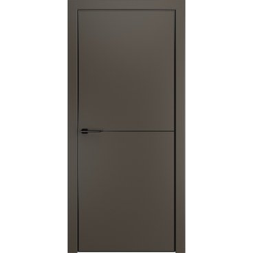Межкомнатная дверь ПЭТ Премьер-1 антрацит алюминиевая чёрная кромка