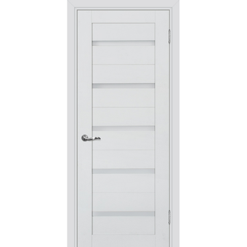 Межкомнатная дверь экошпон Profilo Porte PSC-7 агат стекло сатинат белый