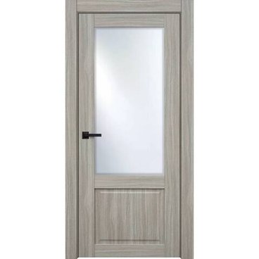 Межкомнатная дверь экошпон Классик 2 неаполь дымчатый остеклённая