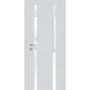 Межкомнатная дверь экошпон PX-9 агат с алюминиевой кромкой с 4-х сторон стекло Lacobel белоснежный