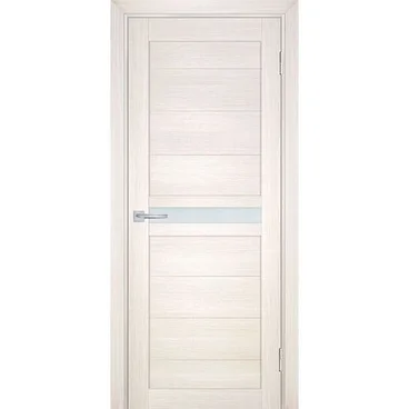 Межкомнатная дверь экошпон Мариам Техно-703 сандал бежевый стекло сатинат белый