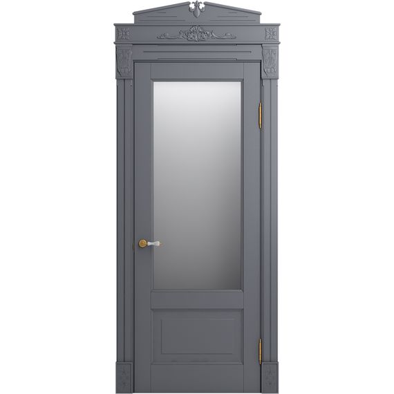 Межкомнатная дверь массив бука Viporte Бьелла тауп остеклённая